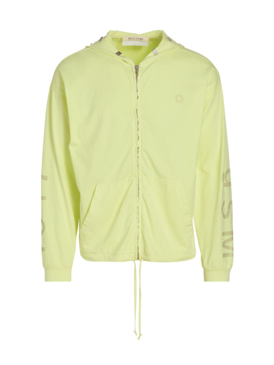 Alyx Men's Lightercap Logo Cotton Zip-up Hoodie In Washed Out Yellow