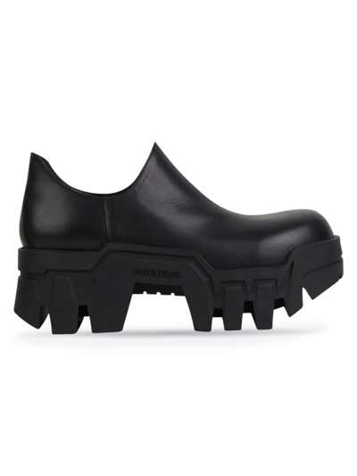 Balenciaga Bulldozer Leather Platform Loafers In Black