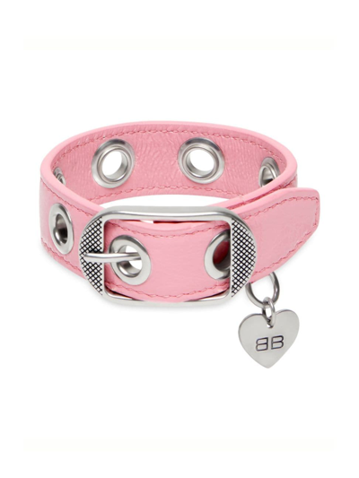 Balenciaga Le Cagole Eyelet-detail Bracelet In Sweet Pink