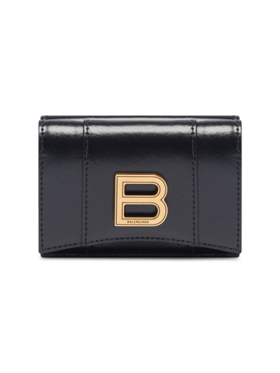 Balenciaga Women's Hourglass Mini Wallet In Black