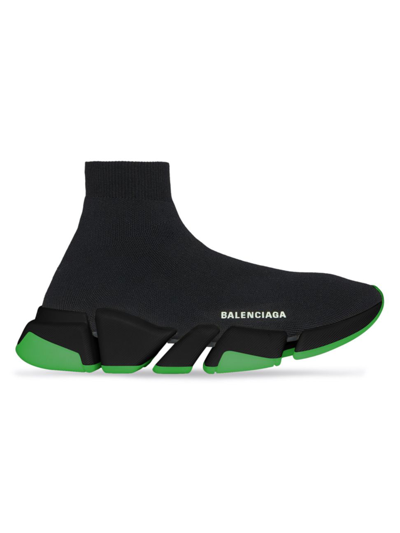 Balenciaga Men's Speed 20 Clear Sole Recycled Knit Trainer In Black