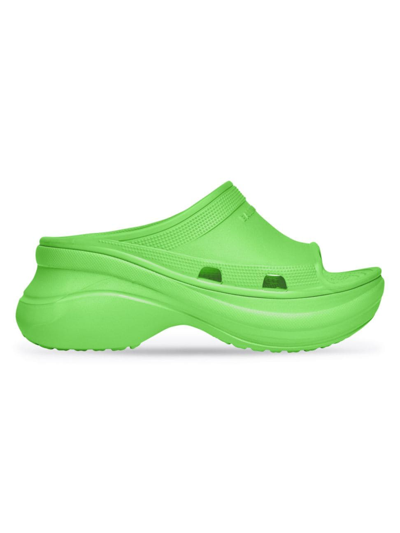 Balenciaga X Crocs Pool Platform Sandals In Kaki