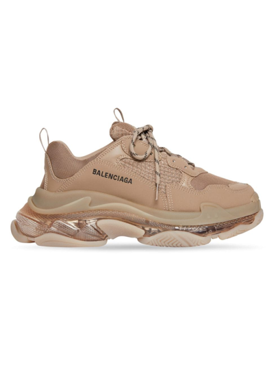 Balenciaga Men's Triple S Trainer Clear Sole In Brown/black