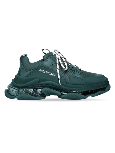 Balenciaga Men's Triple S Sneaker Clear Sole In Full Dark Green