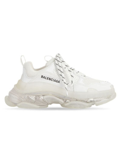 Balenciaga Men's Triple S Sneaker Clear Sole In 9000 White