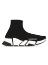 Balenciaga Speed Knitted Sock-style Sneakers In Black/white/black