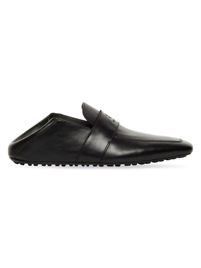 Balenciaga City Loafer Calfskin Leather Mules In Black