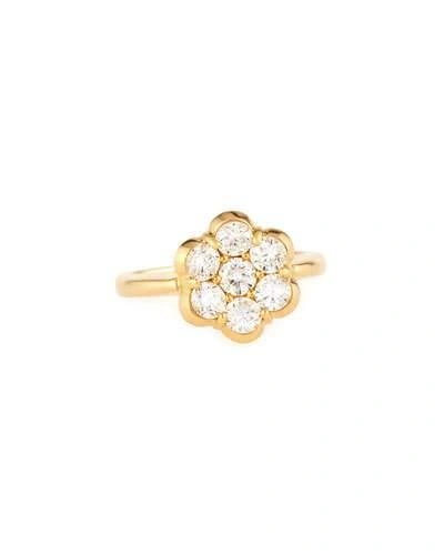 Bayco 18k Yellow Gold & Diamond Flower Ring