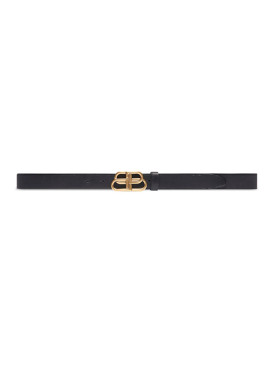Balenciaga Women's Bb Thin Belt In Black