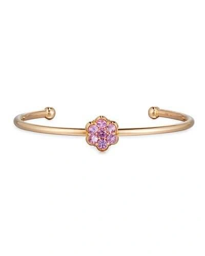Bayco 18k Rose Gold & Pink Sapphire Floral Bracelet