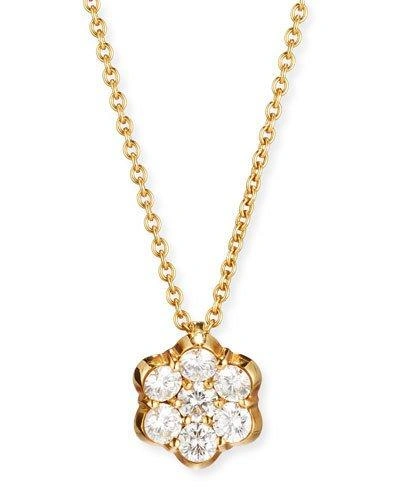 Bayco 18k Gold & Diamond Floral Pendant Necklace