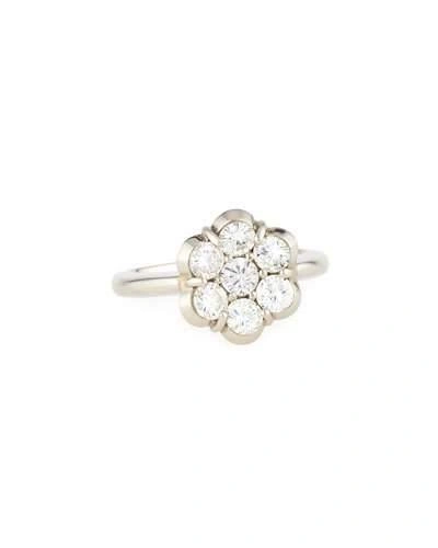 Bayco 18k Platinum & Diamond Flower Ring