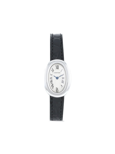 Pre-owned Cartier 1990  Baignoire 18mm In White