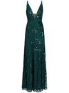 MARCHESA NOTTE BRIDESMAIDS SEQUIN-EMBELLISHED PLUNGE GOWN