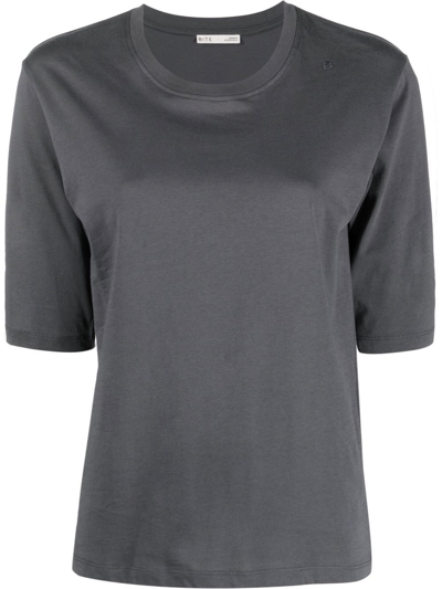 Bite Studios Round Neck Short-sleeved T-shirt In Dark Grey