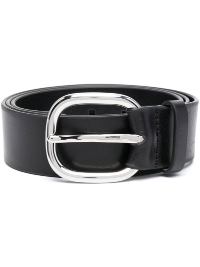 Dsquared2 Palladium-buckle Leather Belt In Black