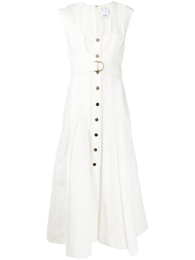 Acler Belted Long Dress In White