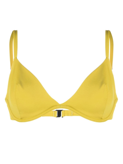 Form And Fold Triangle-cup Bikini Top In Yellow