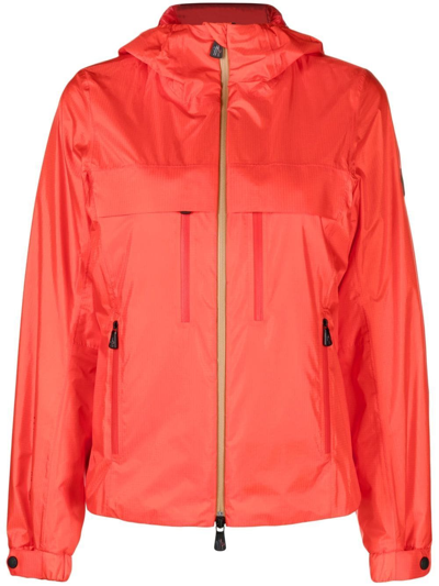Moncler Vouvry Hooded Gore-tex Ripstop Down Jacket In Red
