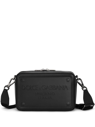 Dolce & Gabbana Logo-embossed Shoulder Bag In Black