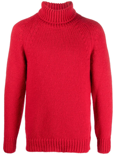Pt Torino Chunky-knit Wool-blend Jumper In Red
