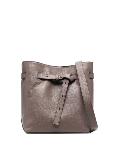 Tila March Lea Leather Crossbody Bag In Grey