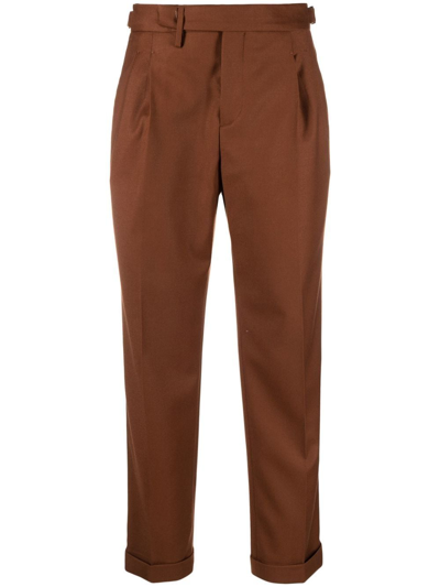 Briglia 1949 Cropped Tailored Trousers In Brown