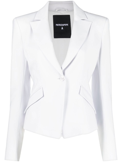 Patrizia Pepe Fitted Single-breasted Blazer In Grey