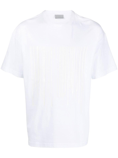 Vtmnts Dripping-barcode T-shirt In White