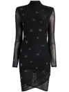 Cinq À Sept Marlene Rhinestone Star Midi Dress In Black