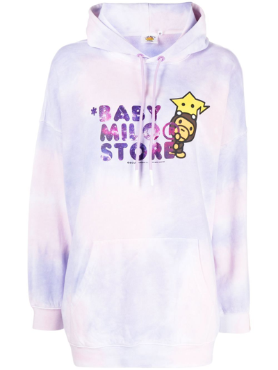 *baby Milo® Store By *a Bathing Ape® Tie-dye Graphic-print Hoodie In Pink