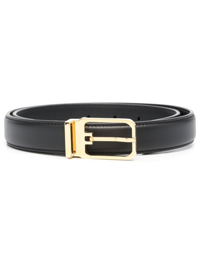 Giuliva Heritage Jerome Leather Buckle Belt In Black