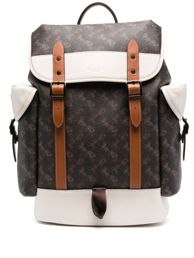 Coach Hitch Leather Backpack In Ji/truffle/chalk | ModeSens