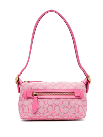 Coach Jacquard Shoulder Bag In Pink | ModeSens