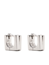 Tom Wood Geometric Sterling Silver Hoop Earrings In Silver