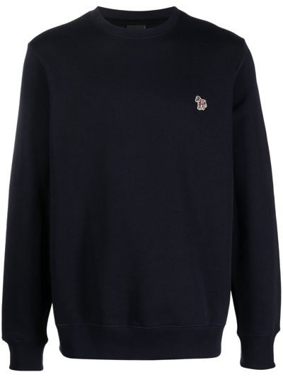 Paul Smith Zebra Logo-patch Sweatshirt In Very Dark Navy