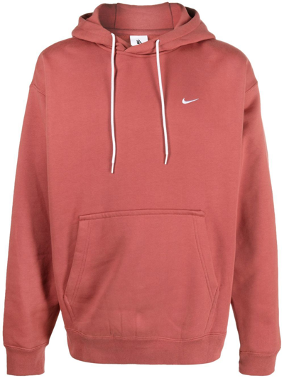 Nike Nrg Essentials Solo Swoosh Bb Hoodie In Bleached Coral/white