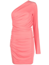 Dsquared2 Pink Draped One-shoulder Dress In Viscose Woman D-squared2 In Pink