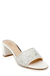Jewel Badgley Mischka Della Sandal In White Matte