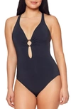 Bleu Rod Beattie Ring Me Up One-piece Swimsuit In Black