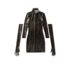 BALENCIAGA BROWN CRUSHED VELVET DRESS WITH GLOVES,720016TNQ1318369279