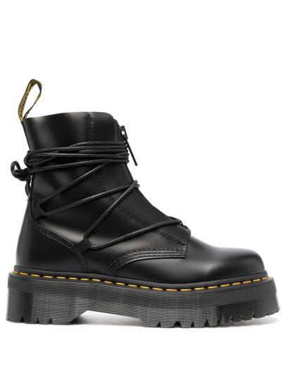Dr. Martens Jarrick Ii Laced Leather Platform Boots In Black