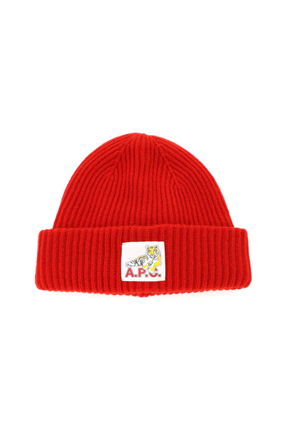 A.p.c. Chinese New Year Wool Beanie Hat In Red