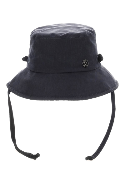 Maison Michel Reversible Bucket Hat Angele In Black