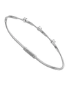 Marco Bicego MARRAKECH 18K WHITE GOLD TWISTED BRACELET WITH DIAMONDS,PROD194030031