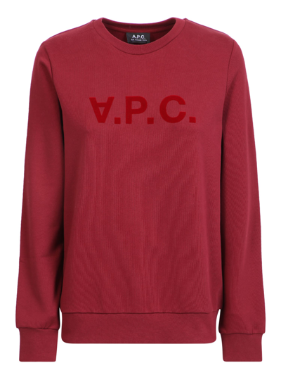 APC ROUND NECK SWEATSHIRT WITH PRINTED LOGO BLUE