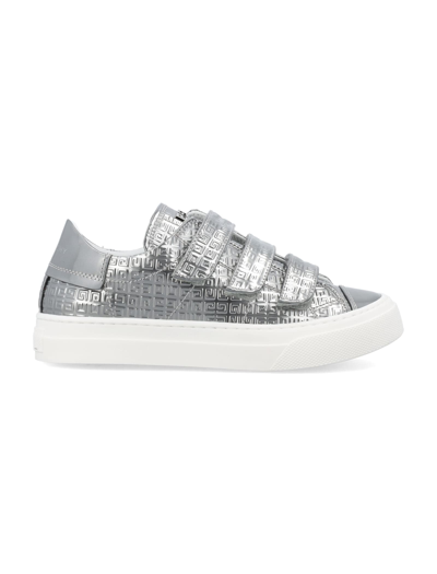 Givenchy Kids' Monogram Touch-strap Sneakers In Silver