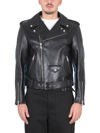 Alexander Mcqueen Men's Combo Biker Jacket In Black