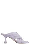Wandler Louie Woven Lambskin Slide Sandals In Lilac