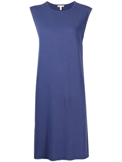 Eileen Fisher Blue Cotton-jersey Dress In Iris
